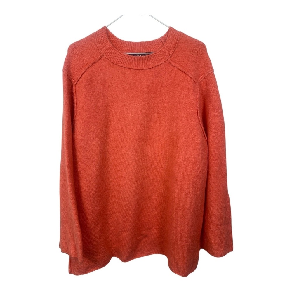 Zara Knit Women's Small Burnt Orange Crewneck Sweater Pullover